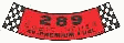 1966 Decal Air Cleaner 289 4v premium Fuel